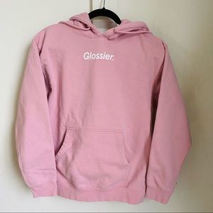 Pink Glossier Sweatshirt.